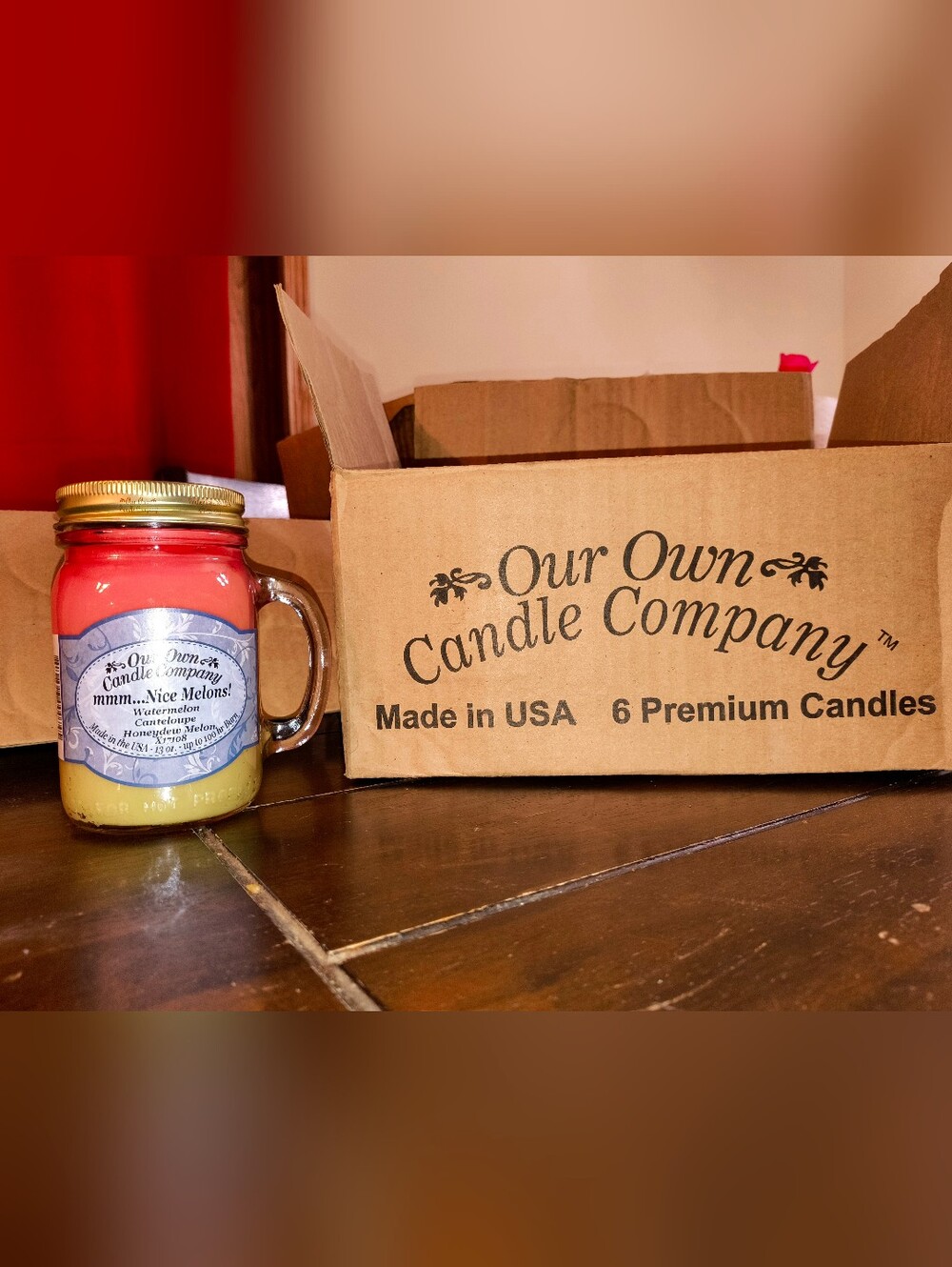 Box of 6 Mmmm Melon 13oz Scented Candles